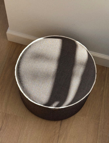 Pouf 'Dark Brown Check with Drop Lining'