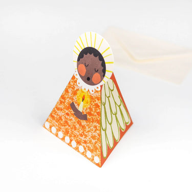 Orange Engel Fold-ud Julekort