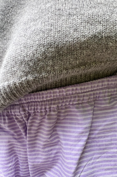Cotton Pants Purple Double Stripe