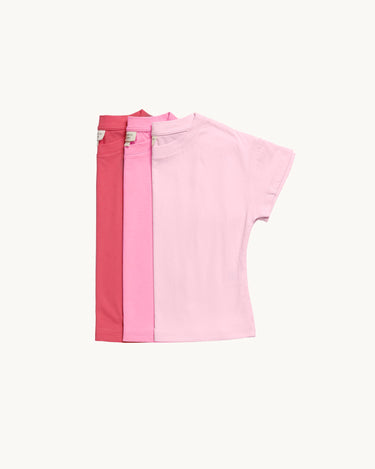 Bomulds T-Shirts 3 Pak Pink