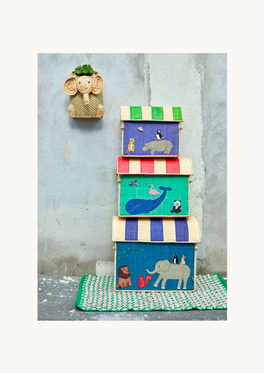 Stor Raffia Kurv 'Zoo'