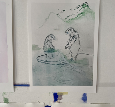 Isbjørn Kunstplakat af kunstner Tine Jakobsen
