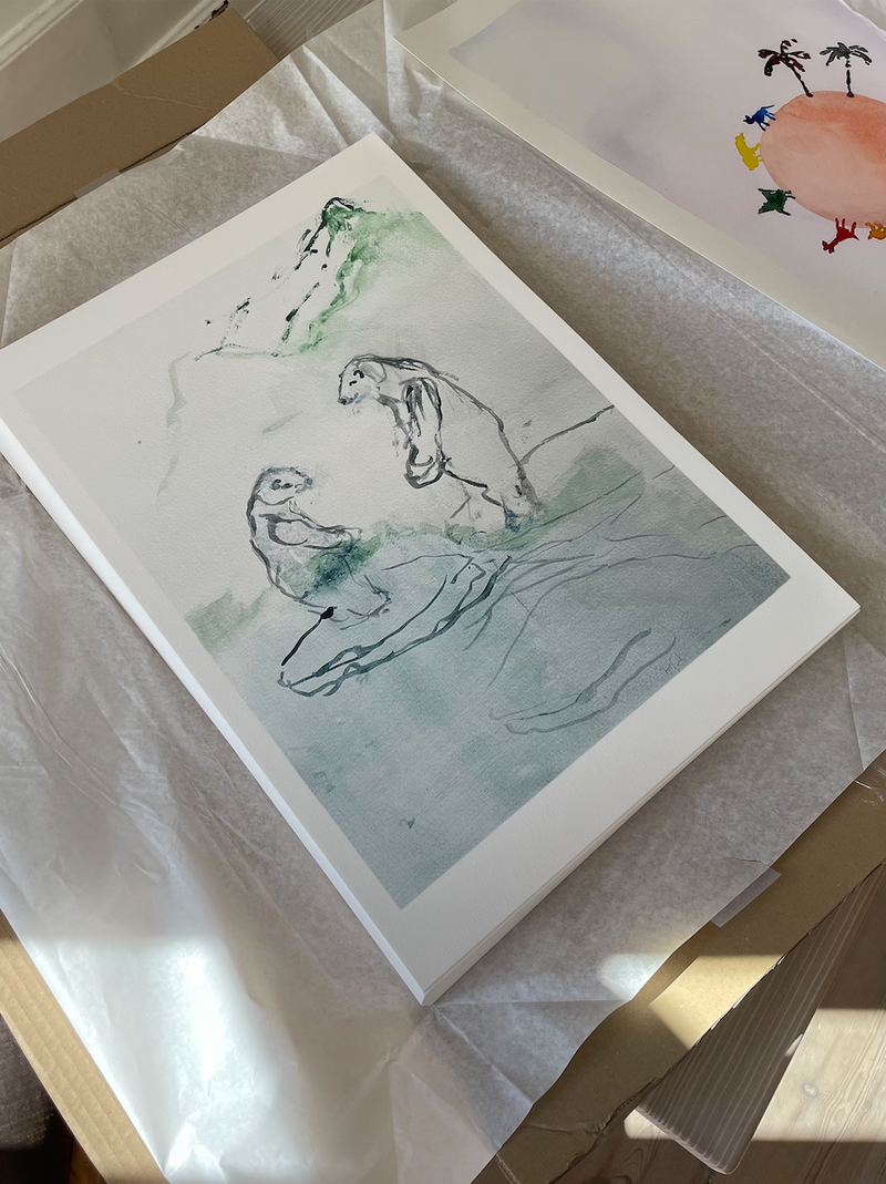 Isbjørn Kunstplakat af kunstner Tine Jakobsen
