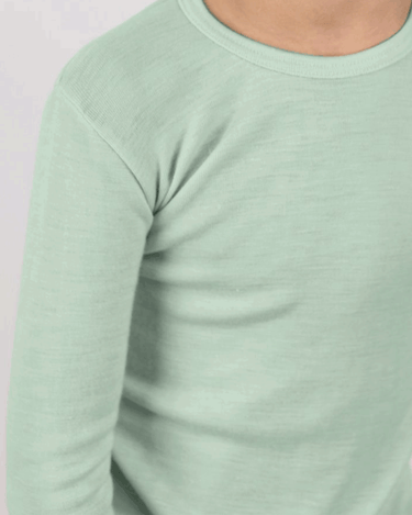 Uld & Silke Bluse Mintgrøn