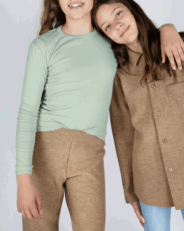 Uld & Silke Bluse Mintgrøn