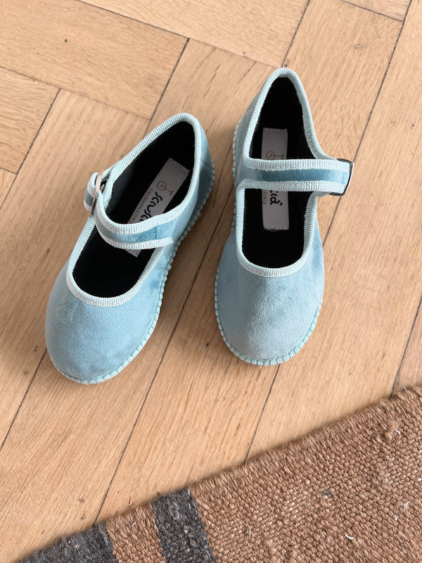 Maryjane Loafer, Blå Fløjl