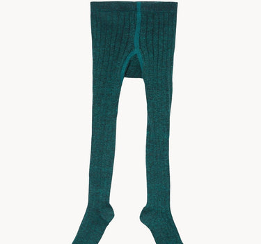 Child Rib Tights in Green Melange from Caramel
