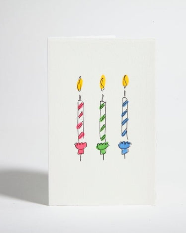 Hand-Painted Card Envelope in 3 Candle from Scribble & Daub