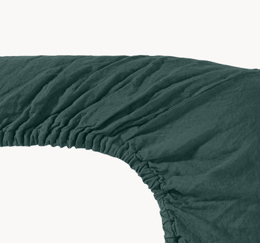 Linen Fitted Sheet, Junior in Vintage Green from Linge Particulier