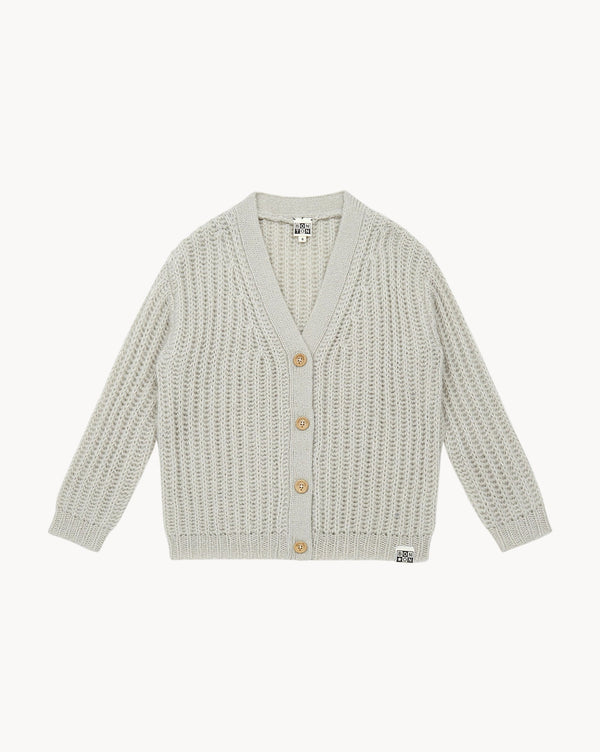 Lysegrå Alpaca Cardigan