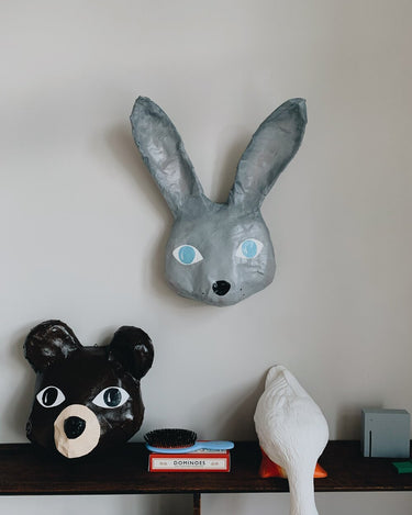 Papier-mâché Mask Bear and Bunny from A Zoo In My Wall