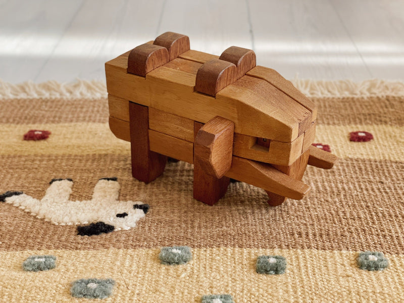 Vintage Teak Elephant from Vintage